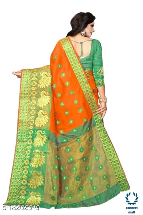 COTTON BASED JACQUARD SAREES  - Saree Length Size-5.5, Blouse Length Size-0.8, Cotton Silk, Zari Woves, Pack of :1